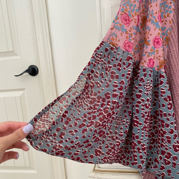 Vici Waffle Knit Contrast Sleeve Dress - Picture 3 of 6